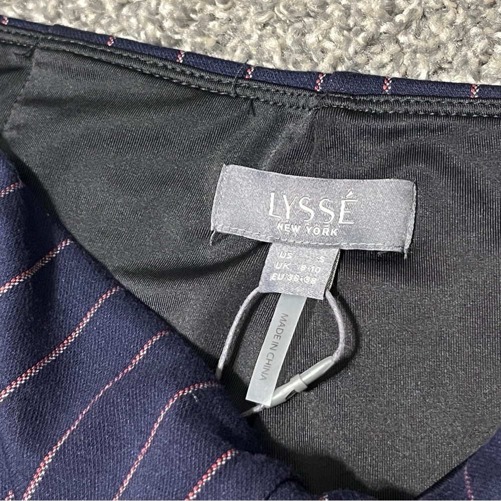 Lysse Navy Blue Striped Cropped Pants Size S - Picture 7 of 9